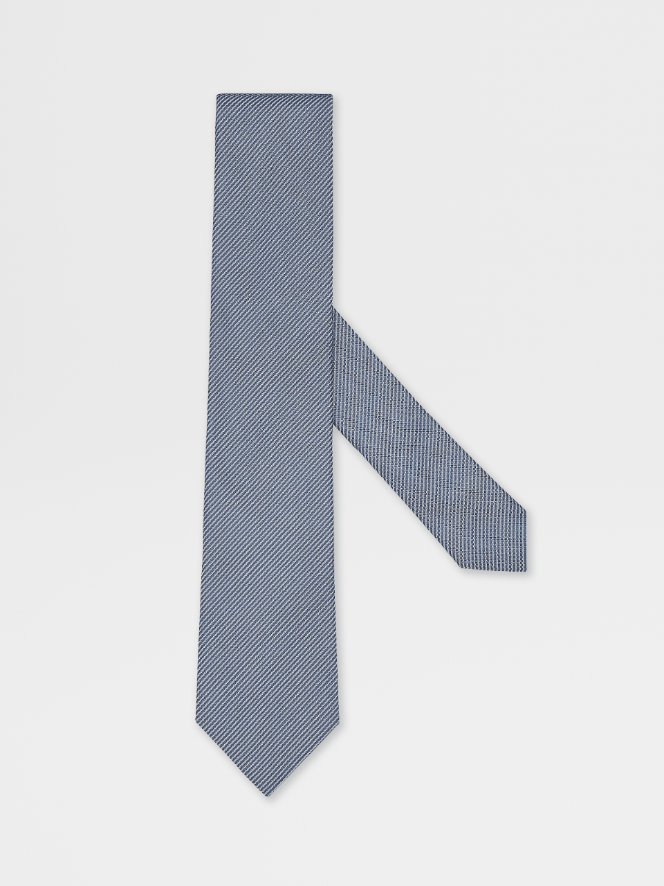 Dark Blue Seersucker Silk Tie